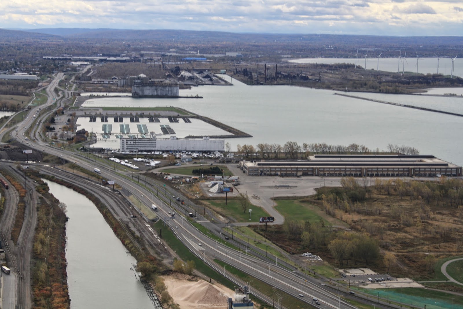 Buffalo Outer Harbor aerial view.