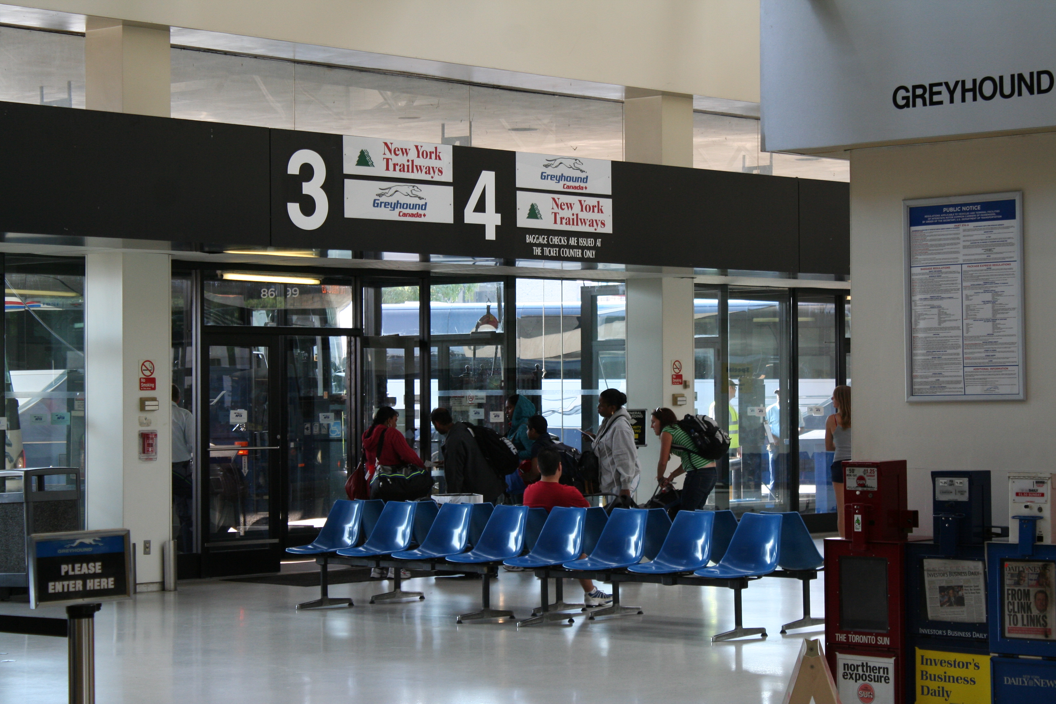 A Indoor photo of Bus Dock waiting area in the Metro Transporation Center located in Buffalo New York. 