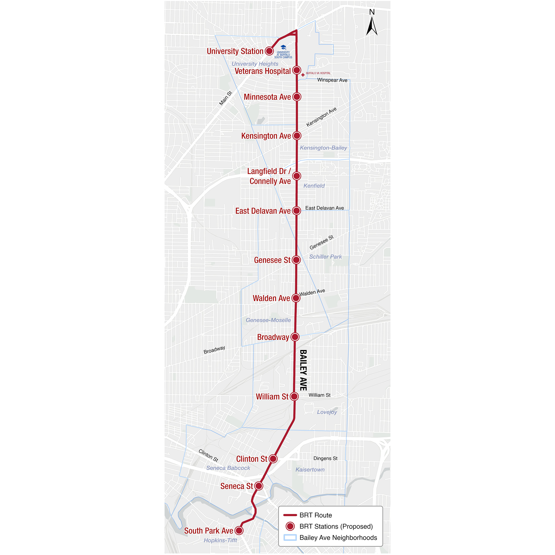 Map of Bailey Avenue