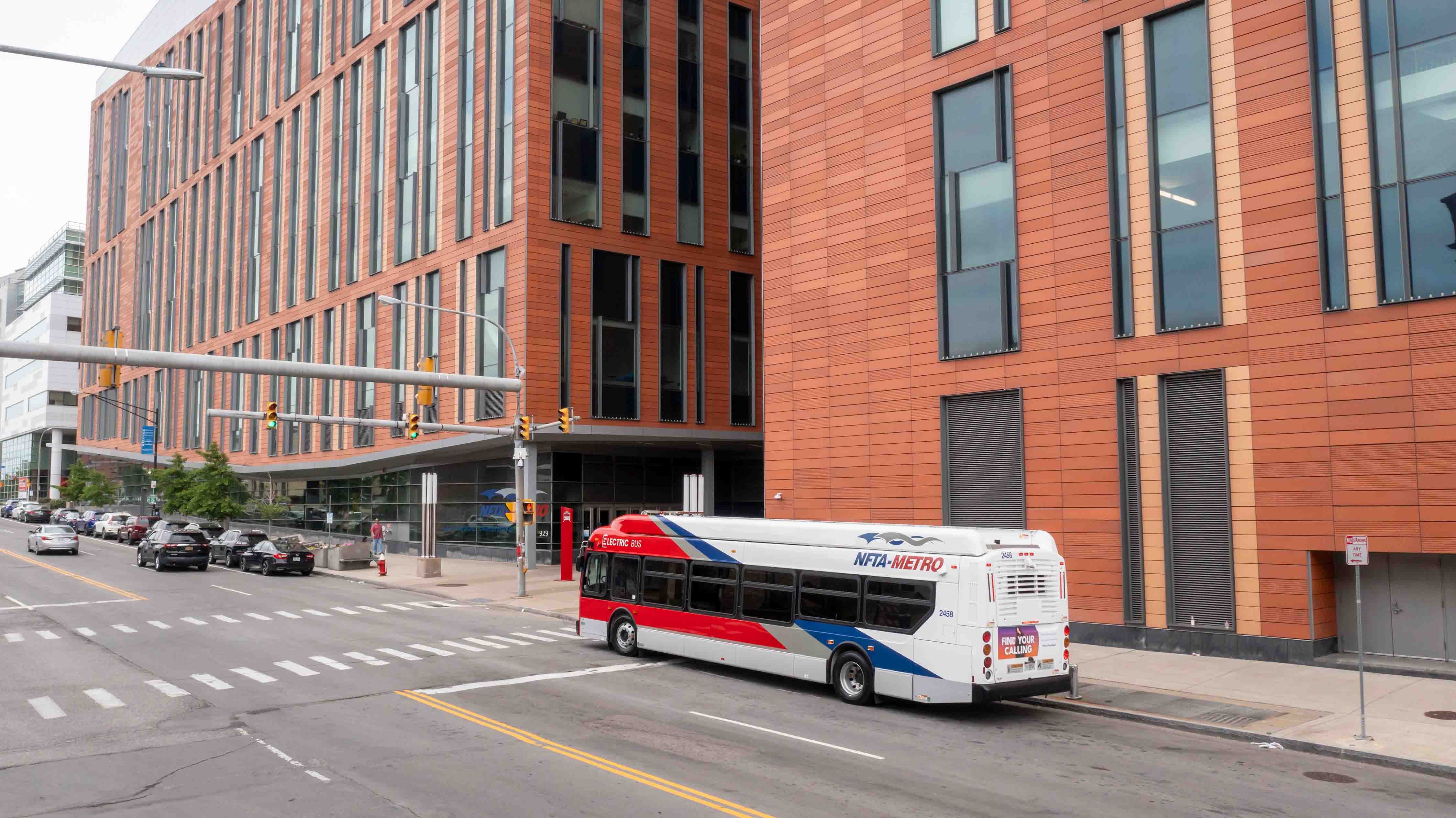Electric Bus at Allen Station